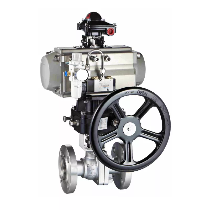 Pneumatic Flanged Ball Valve with Handwheel